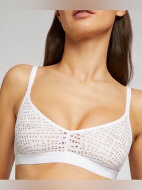 Negative Underwear White Eyelet Triangle Bralette